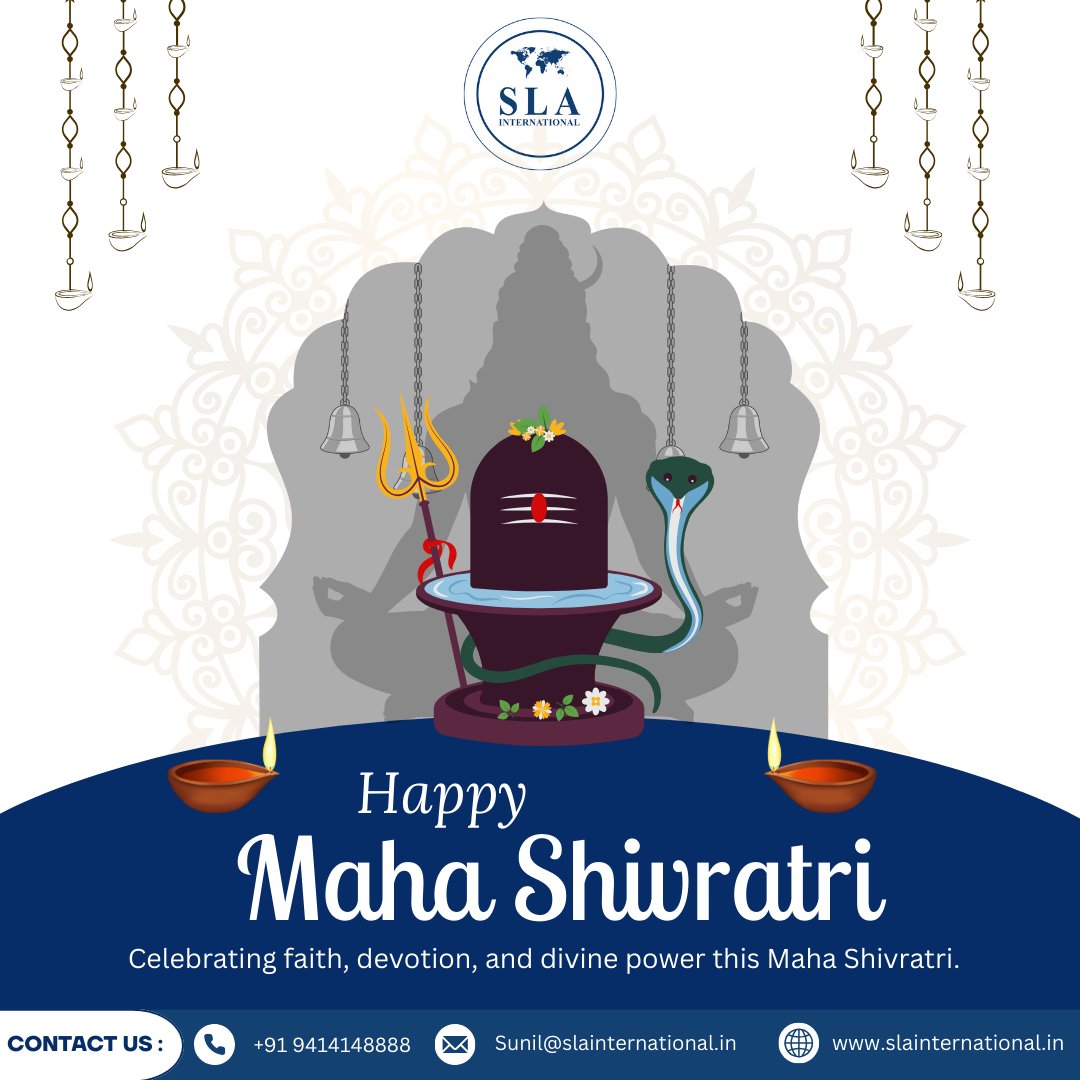 SLAinternationl's tweet photo. Om Namah Shivay

May the divine glory of Lord Shiva remind you of your capabilities and help you attain success. Happy Mahashivratri 2026!

!! Har Har Mahadev !!

#Mahashivratri  #HarHarMahadev  #LordShivaBlessings  #OmNamahShivaya  #slainternational https://t.co/bxXUR2FDQ9