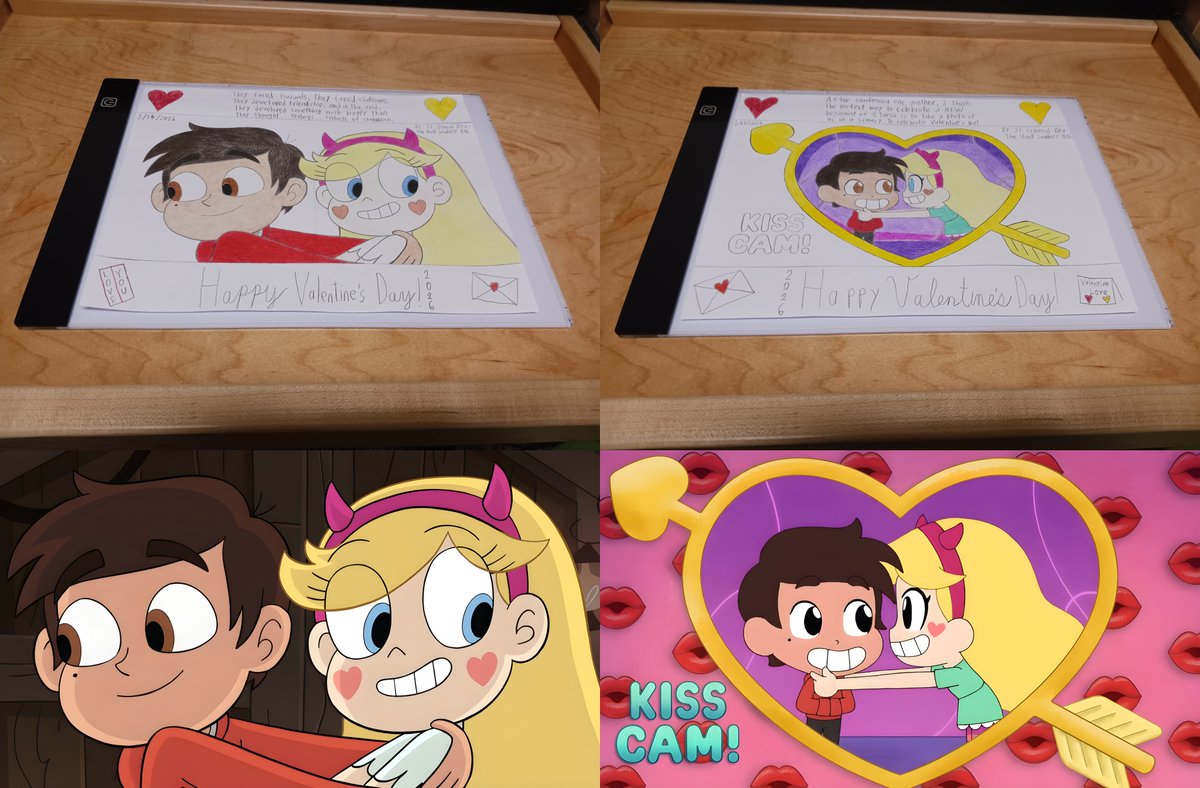 Jr_GKev_THLs_HQ's tweet photo. I began posting 2 years ago. Celebrating #ValentinesDay2026 (bit late)!💌
Thank you for the love and support.😊
Special thanks to the "tag!"😁
Valentine cheers!❤️
Drawings by me.✏️
#Chibiverse #KimPossible #SVTFOE #ValentinesDay #Bambi #StarButterfly #MarcoDiaz #Starco #Zeddison https://t.co/emThrKuU8v