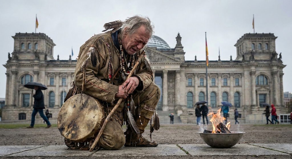 BREAKING #Gasspeicher – Soeben erreicht die Nachrichtenagenturen folgende Meldung:

Der Schamane, der von der Bundesregierung eingesetzt wurde, um für wärmeres Wetter zu sorgen, ist gescheitert. 

Seine wochenlangen Bemühungen haben nichts gebracht. Zuletzt hatte er noch