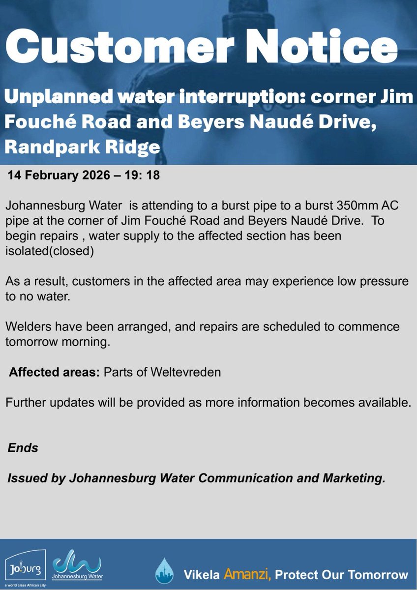 Johannesburg Water tweet media