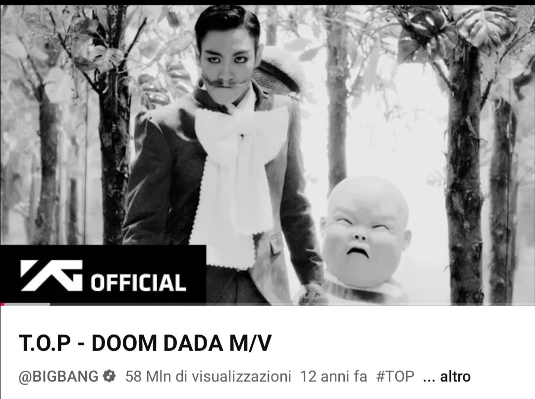 Minak03160944's tweet photo. 🎉🎉🎉Congratulations to T.O.P ( #ChoiSeunghyun) "DOOM DADA" for reaching 58 ML views on YouTube 🎉🎉🎉
#DOOMDADA #TOP #최승현 #CHOISEUNGHYUN #TTTOP https://t.co/PZjXmOgqZw