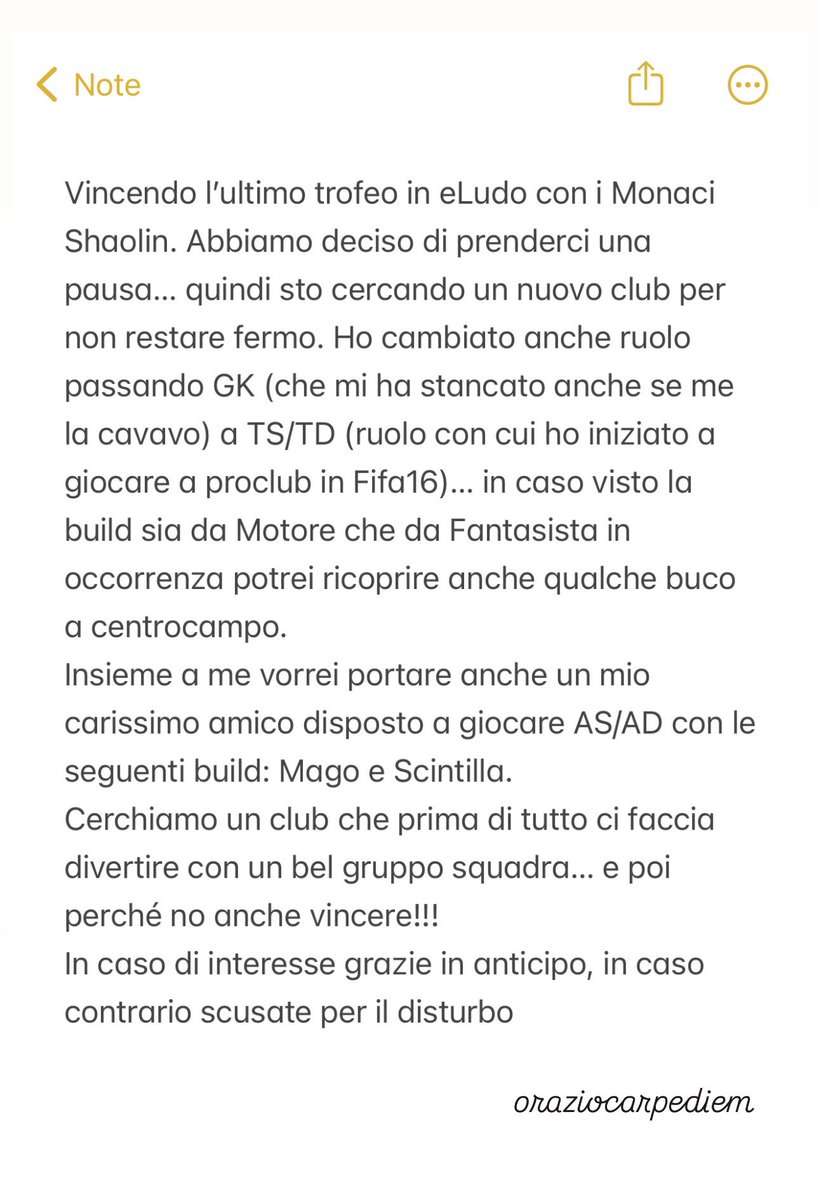 <a href="/pctransfermarkt/">🇮🇹 PRO CLUBS TRANSFERMARKT🔍</a> <a href="/RTAllProClub/">RETWEET ALL PROCLUB</a> <a href="/NewsProclub/">News Proclub</a> <a href="/HouseOfProClub/">H𝕠𝕦𝕤𝕖 𝕆𝕗 P𝕣𝕠C𝕝𝕦𝕓</a> <a href="/Mercato_FVPA/">Calciomercato Fvpa</a> <a href="/eLUDO_official/">eLUDO</a> <a href="/FVPA_net/">FVPA.net 🇮🇹</a> <a href="/VPLItaly/">VPL Italy 🇮🇹</a> <a href="/OfficialVPG/">Virtual Pro Gaming</a>