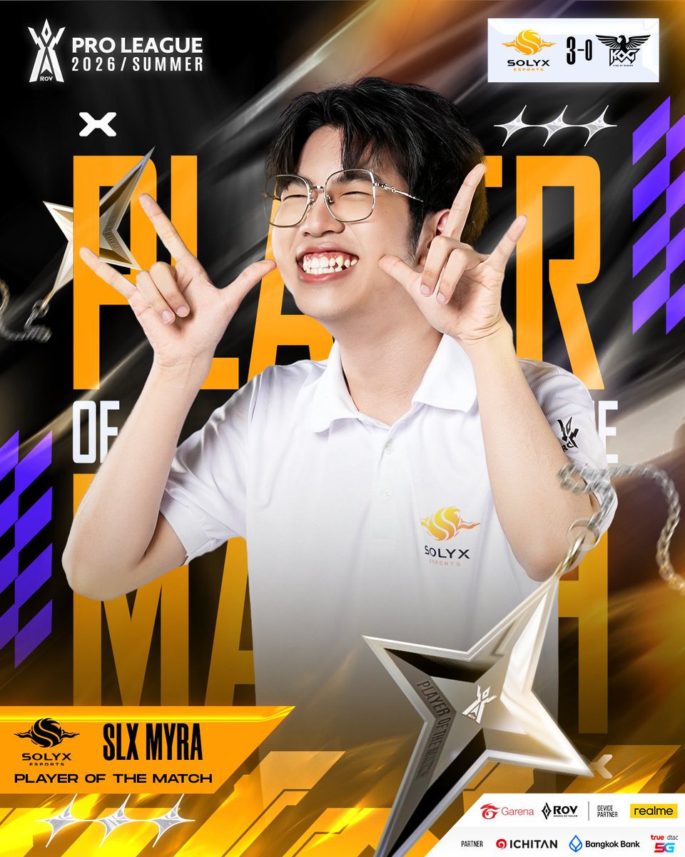 🔥SLX Myra คว้ารางวัล Player of the Match🎖ผู้เล่นยอดเยี่ยมประจำแมตช์ที่ 26 : KOG 🆚 SLX #RPL2026Summer #DreamRiser #RoV