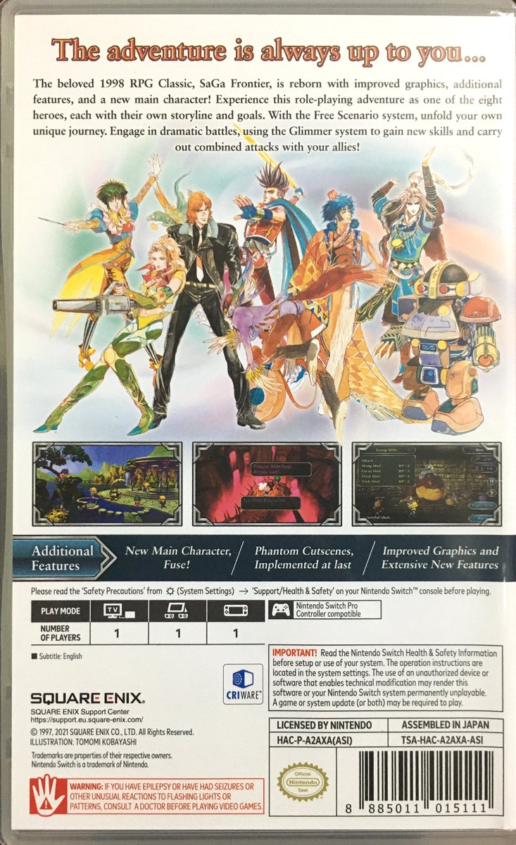 437：Switch アジア版 海外タイトル：SaGa Frontier Remastered 国内