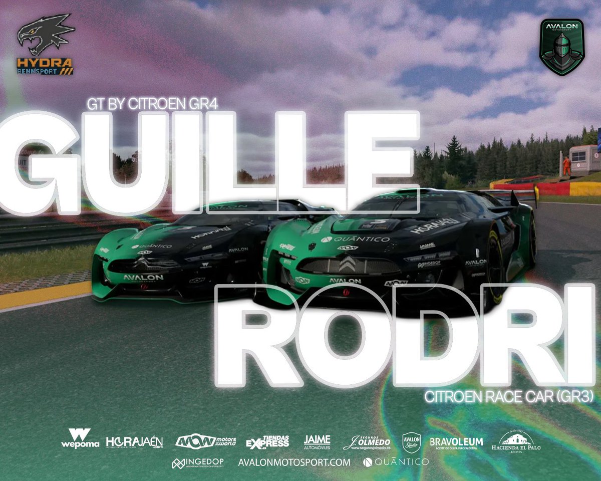 🏁 RACE DAY 🏁 in <a href="/thegranturismo/">Gran Turismo</a> 

🎯 HYDRA NATIONS CUP 🎯

Los Caballeros salen hoy a presentar batalla con sus #Citroen de #GT3 y #GT4

📍Spa Francorchamps 🇧🇪

Doble categoría, doble emoción 🔥

Sigue toda la emoción de la primera carrera (#GT4) a partir de las 20:00 en el