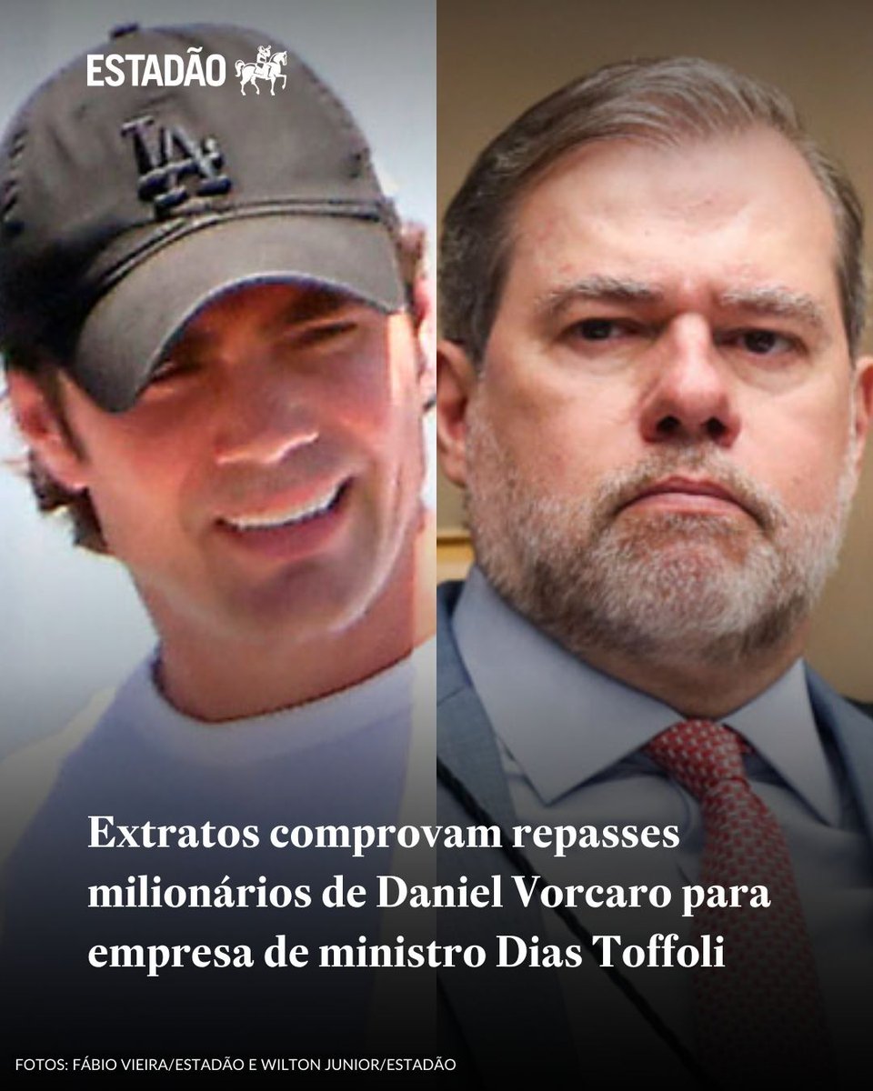 Extratos comprovam repasses milionários de Daniel Vorcaro para empresa de ministro Dias Toffoli 🔗 x.gd/60dBX

Documentos obtidos pelo Estadão mostram que aportes em fundo que comprou fatia do Tayayá batem com mensagens de dono do Master obtidas pela PF.