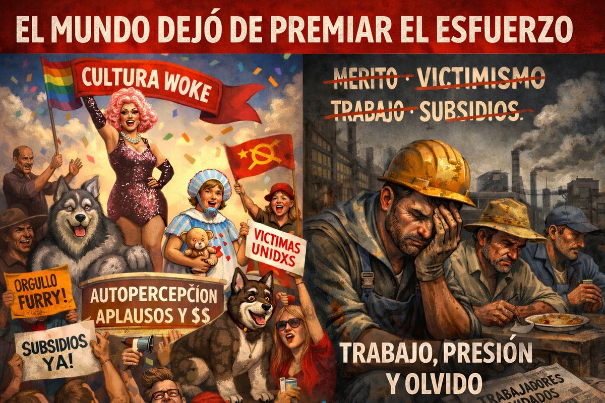 El mundo dejó de premiar el esfuerzo y empezó a premiar el relato.

Hoy cualquiera puede autopercibirse cualquier cosa, hombres que se perciben mujeres, mujeres que se perciben hombres, adultos que se perciben bebes, otros que se perciben perros, gatos, lobos, monos, cucarachas,