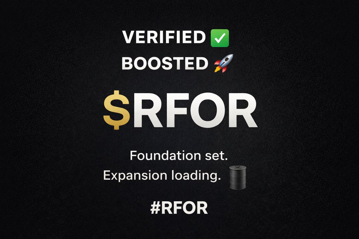 Obelix26's tweet image. VERIFIED ✅
BOOSTED 🚀
$RFOR

dexscreener.com/solana/bap1lnj…

Foundation set.
Expansion loading. 🛢

#RFOR