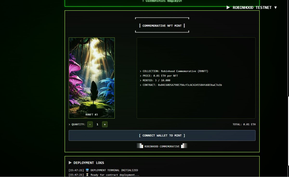 Robinhood L2: Tek Tweetle Tüm İşlemler ✅

Milyar dolarlık yatırım alan <a href="/RobinhoodApp/">Robinhood</a>, Arbitrum üzerinde kendi L2'sini çıkardı ve şuan testneti aktif!

Hadi gelin erkenci olarak aksiyon alalım ve tamamen ücretsiz şekilde testnet ağını kasalım👇

1- Faucet'ten testnet tokeni alın: