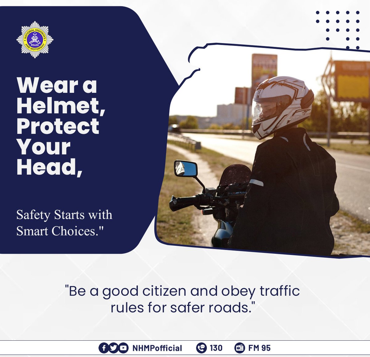 NHMPofficial's tweet image. Wear a #Helmet &amp;amp; protect your head!