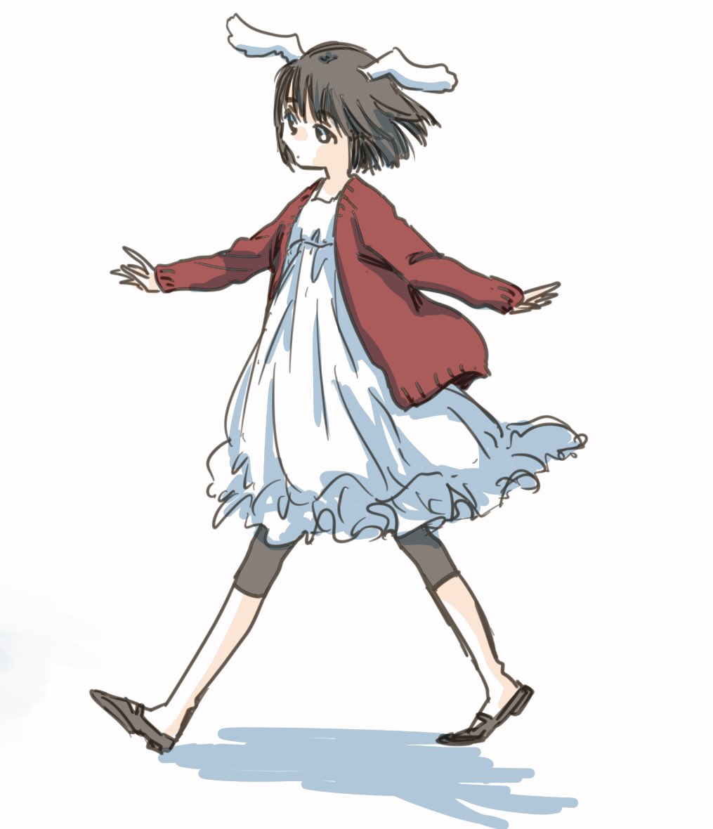 今日あったかだったねえ。見かけた女の子の服装をウロ覚えで。 