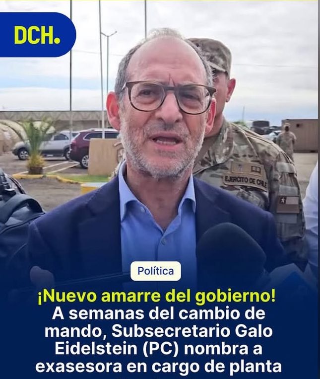En 2022, el subsecretario comunista de las FFAA Galo Eidelstein, contrató en la subsecretaría a 11 asesores y todos comunistas, esto llamó mucho la atención. Hace unos días nombró a una ex funcionaria de la U Arcis, también del PC. 
La obsesión del PC con las FFAA es demencial !