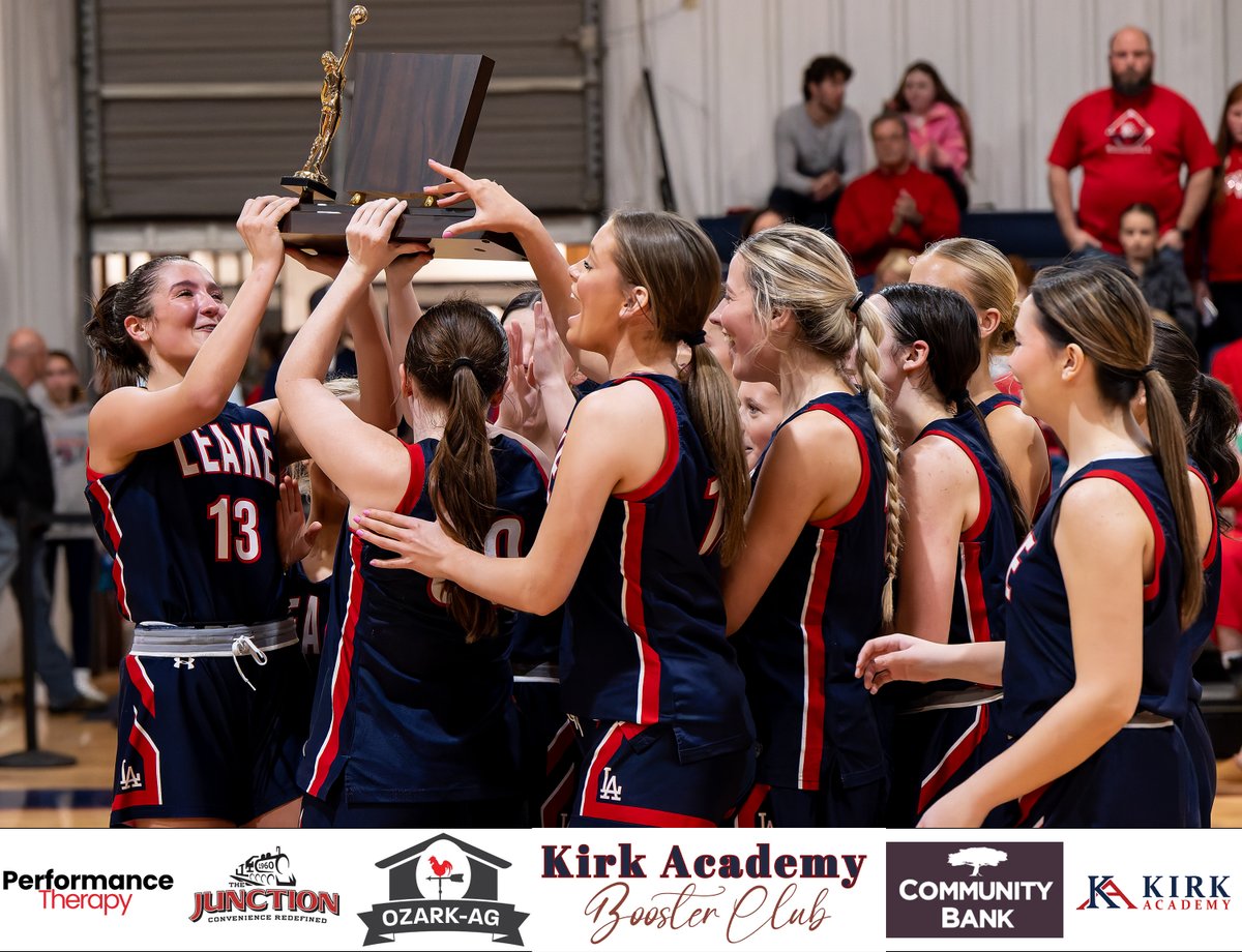 msscoreboard's tweet photo. The Leake Academy girls win the MAIS Class 3A state championship with a 56-34 victory over Kirk Academy for 23rd state title in school history at Kirk in Grenada

Photos by Brad Bridges

@leake_sports @LeakeAcademyLA @msais @KirkAcademy2023  #girlsbasketball #highschoolbasketball #highschoolhoops #basketballnews #statechamps