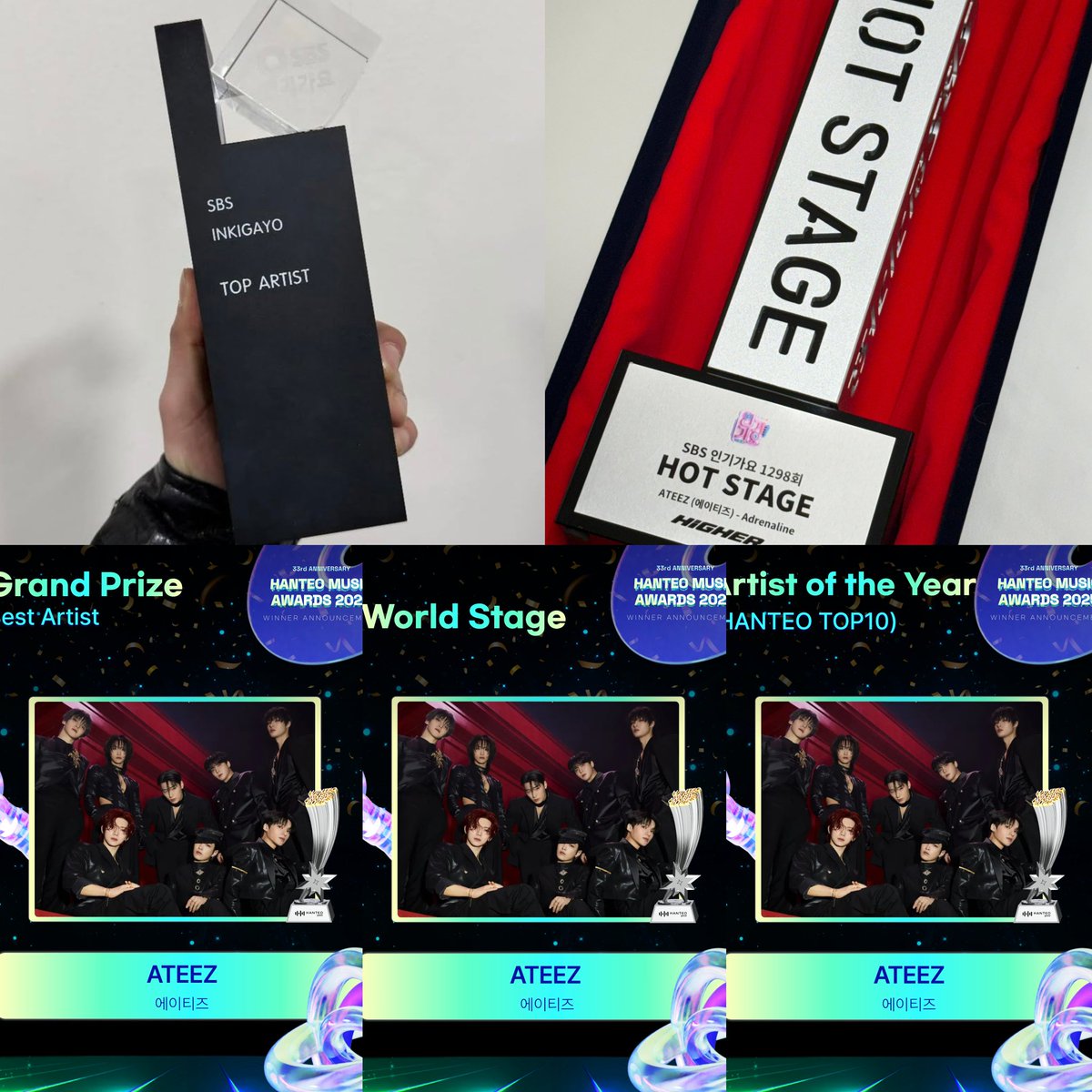 ATEEZ WINNING 5 TROPHIES/AWARDS IN ONE DAY, HOT STAGE, 1ST PLACE ON INKIGAYO, “WORLD STAGE AWARD,” “ARTIST OF THE YEAR” (BONSANG), AND “GRAND PRIZE” (DAESANG) AT HMA, THIS IS INSANE! 🏆🔥😭