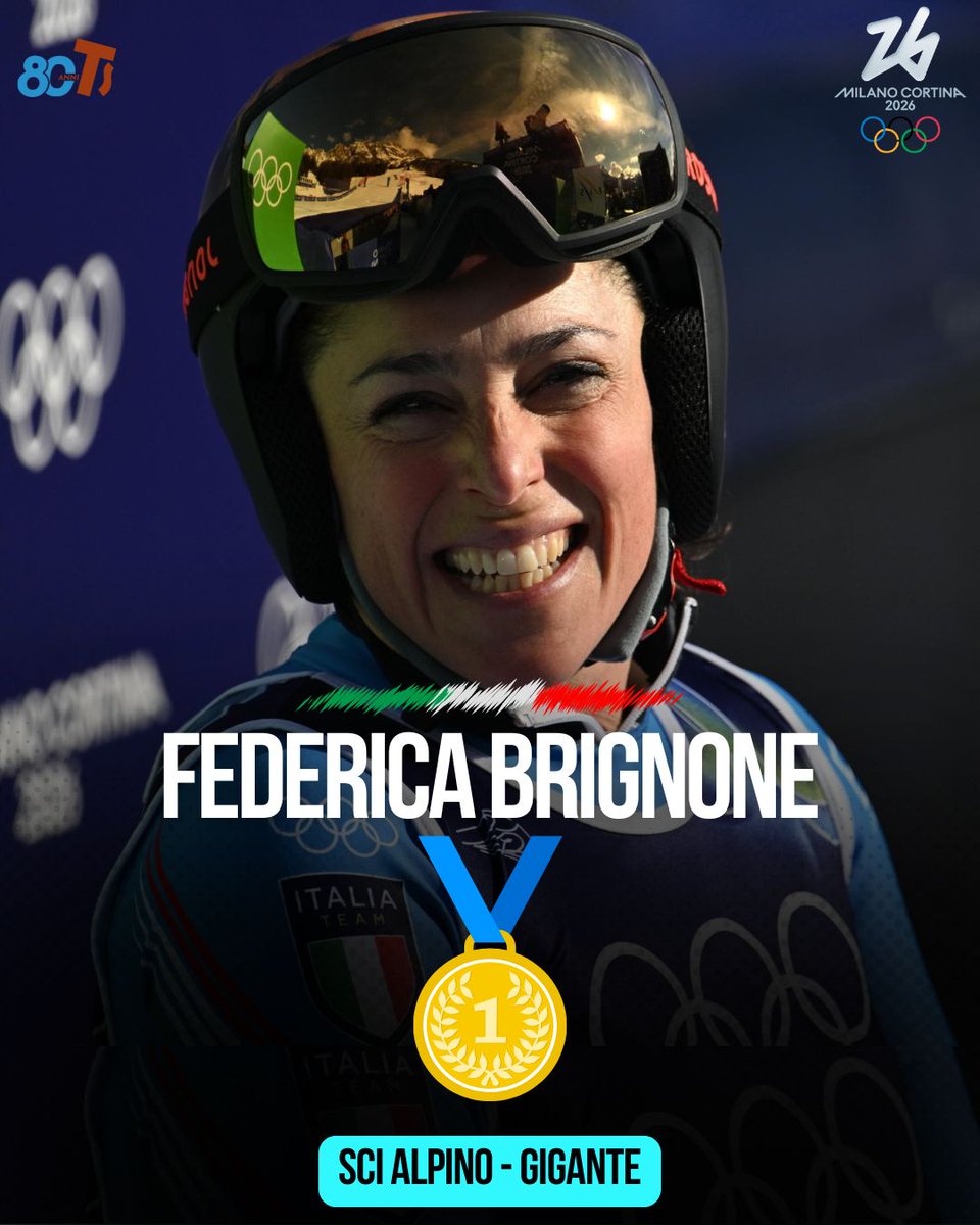 tuttosport's tweet image. 𝗙𝗲𝗱𝗲𝗿𝗶𝗰𝗮 𝗕𝗿𝗶𝗴𝗻𝗼𝗻𝗲 𝘀𝗲𝗶 𝗹𝗮 𝗥𝗲𝗴𝗶𝗻𝗮! 👑

Ancora una volta Federica Brignone che dopo il grave infortunio e la medaglia d'oro già vinta, si ripete nello Slalom Gigante e trova la 20esima medaglia alle Olimpiadi per l'Italia!🇮🇹

#Tuttosport #Brignone
