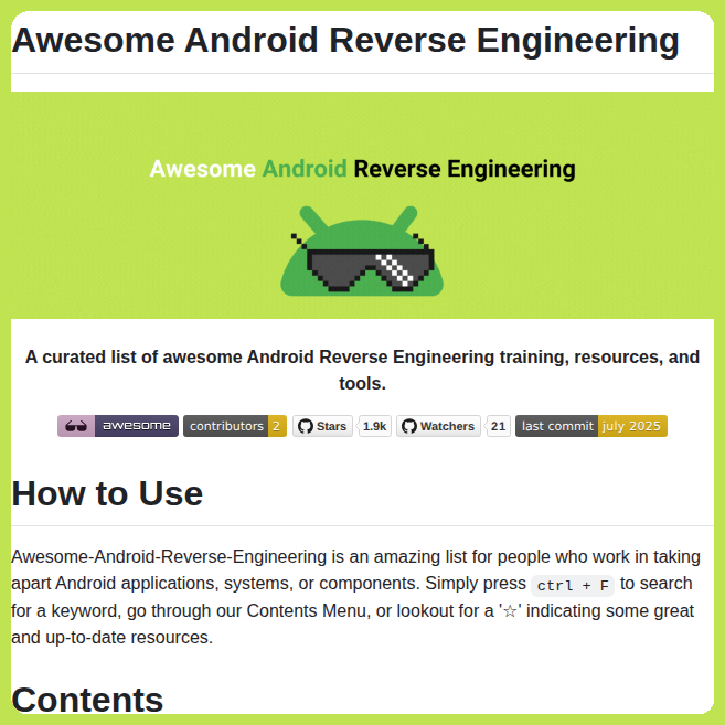 Resources for Android reverse engineering https://t.co/HFyUWLBAW8