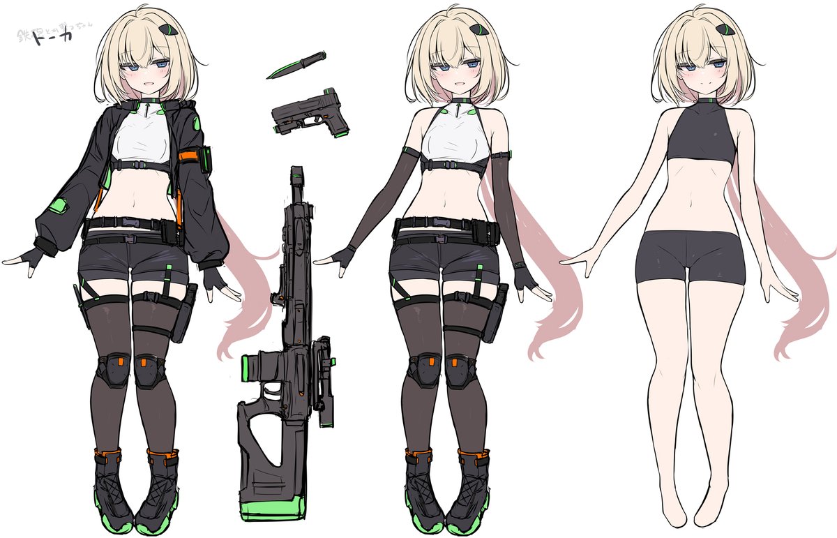 薄くて小さいボディを描きたいキャラデザ遊び… 