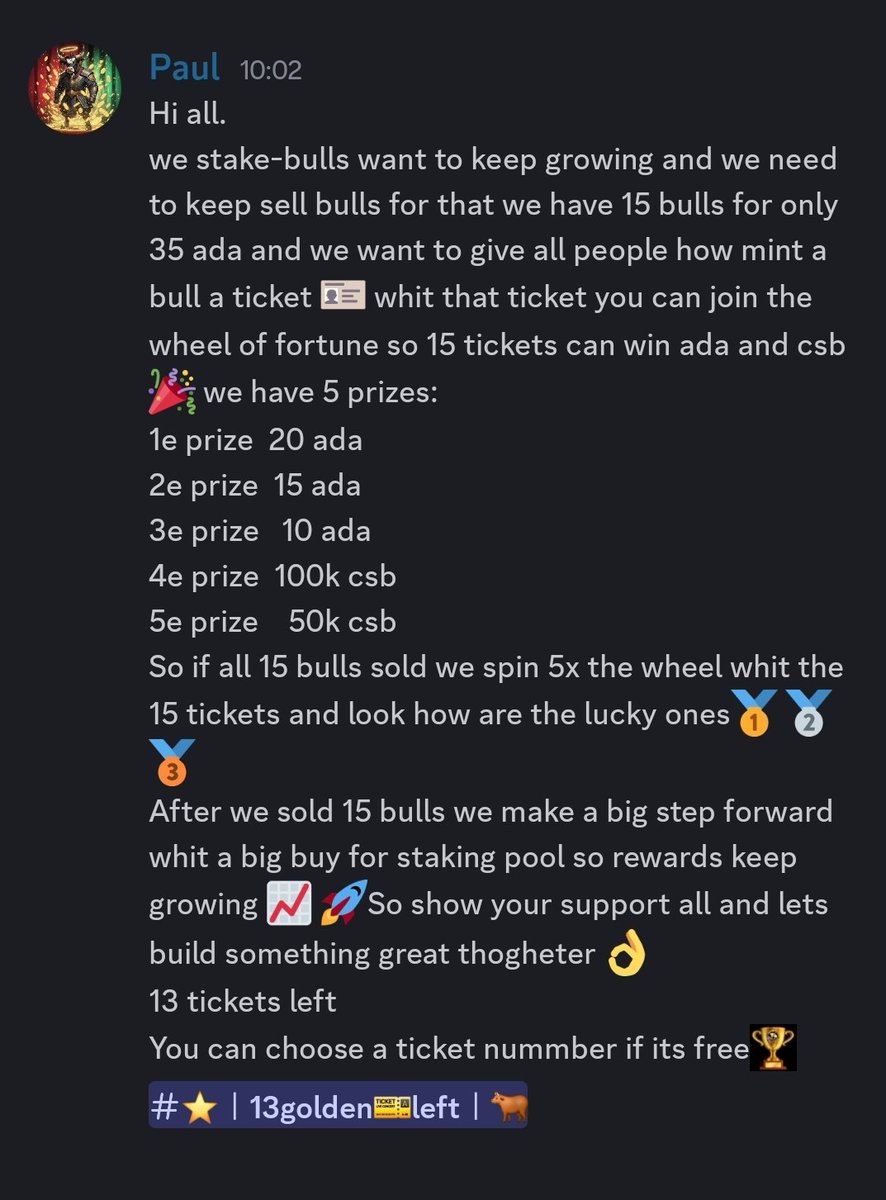 5Paul18's tweet photo. Its a great time to join the cardano stake-bulls now for only 35 ada you can start earn today 6 good tokens each day whit a great staking you get #csbv1 #cofe #norlax #squeak #slop and #csb so buy now📈🚀🐂 we buy tokens whit each sale so price keep grow https://t.co/MyAudLNvfa https://t.co/BfJm1PJfrH