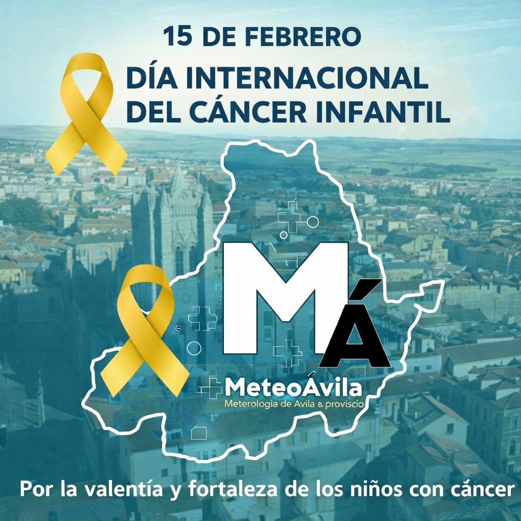 Meteoavila2's tweet photo. 🎗️ 15 de febrero | Día Internacional del Cáncer Infantil. #Ávila 

🫂 Hoy nos unimos al listón dorado en apoyo a todos los niños y familias que luchan cada día con una fortaleza admirable.

Desde MeteoÁvila enviamos todo nuestro cariño, apoyo y esperanza.
Porque su valentía brilla más que el oro. 💛✨

♥️ De parte de toda la familia de MeteoÁvila, estamos con vosotros, abrazándoos con el corazón.

#DíaInternacionalDelCáncerInfantil #ListónDorado #MeteoÁvila #Ávila
