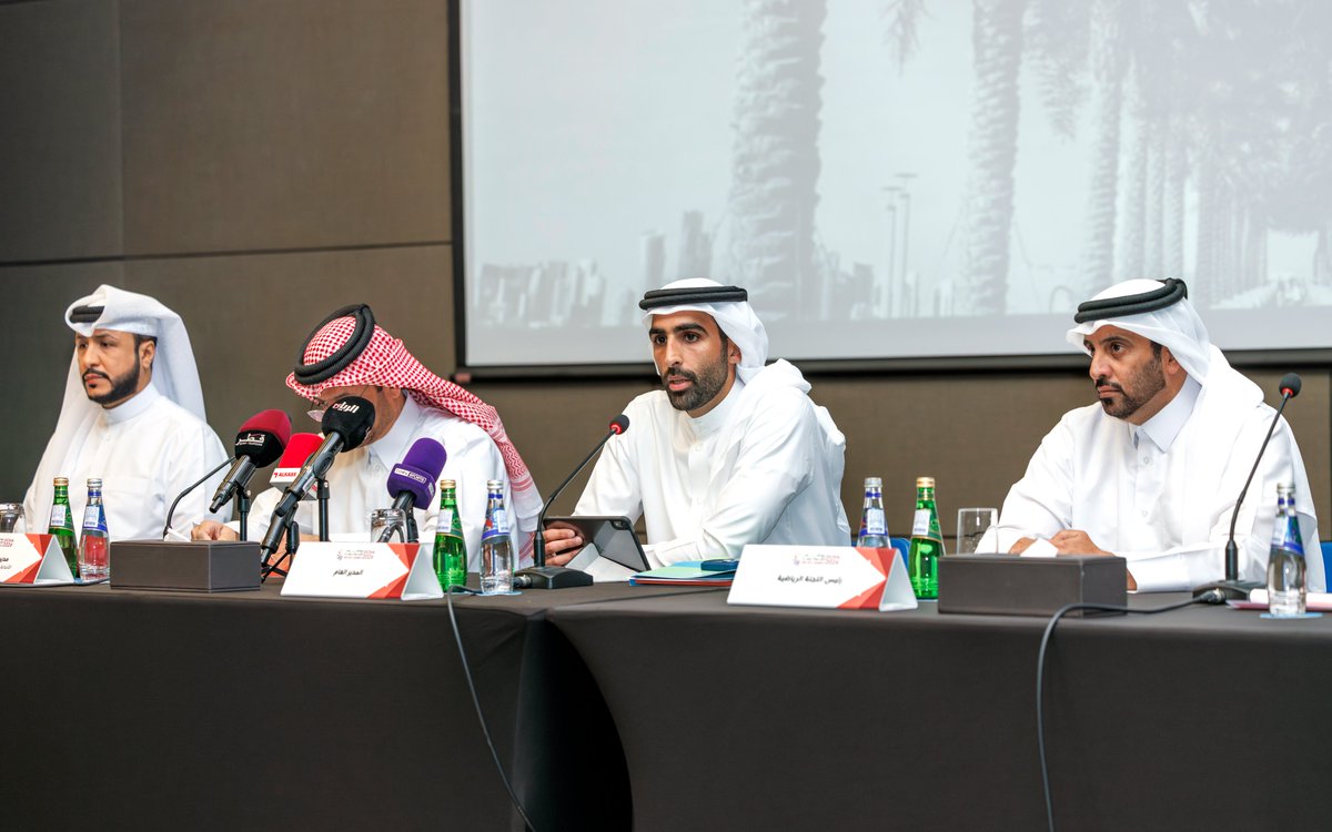 gccgamesqa's tweet photo. عُقد صباح اليوم بالدوحة اجتماع مدراء الوفود الخليجية، في إطار التحضيرات الجارية لـ دورة الألعاب الخليجية الرابعة – الدوحة 2026، تأكيدًا على أهمية التنسيق المشترك والعمل الخليجي الموحّد.

#GCCGAMESDOHA2026 https://t.co/UbADuH7lqk