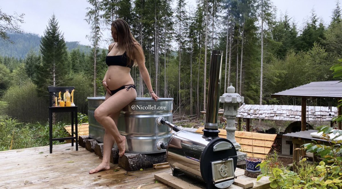 offgridshow's tweet image. This is my hippie hot tub. It’s like a woodstove heated hot tub in the forest. I think I was about 4 months pregnant here. I’m just up late if anybody is awake, I’m reading comments right now…feeling like chatting  #hottub #pregnant #mom #offgrid