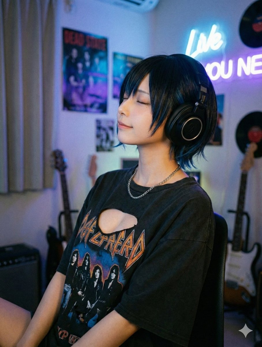 音楽聴いてたら、こんな時間になっちゃった🫧
みんなの「夜の定番曲」ってある？

#AI美女 #グラビア