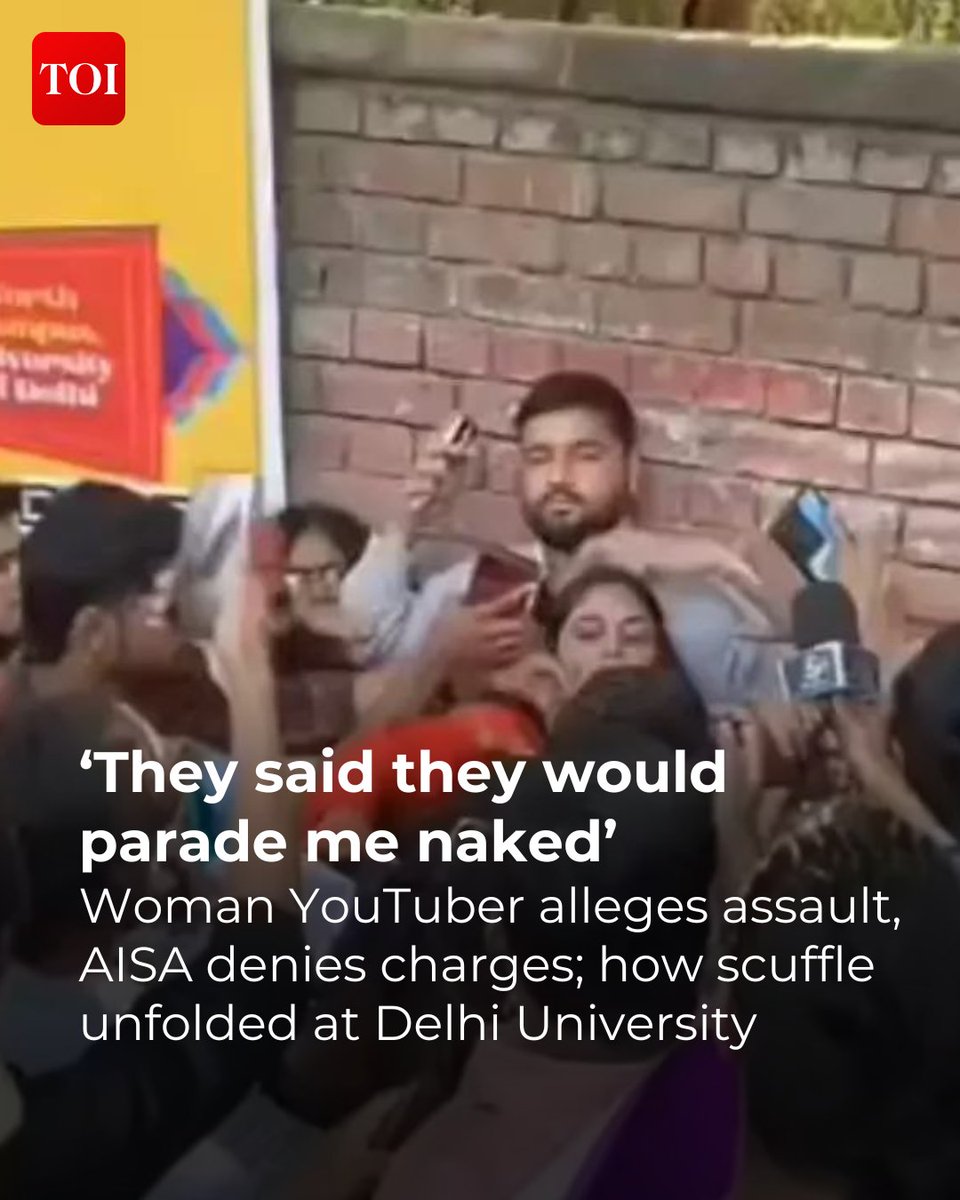 timesofindia's tweet image. A woman #YouTuber alleged that she was assaulted and that an attempt was made to forcibly take her away during a protest at #DelhiUniversity’s North Campus a day earlier. However, a student group denied the allegations, claiming that its members were targeted instead.  

Read