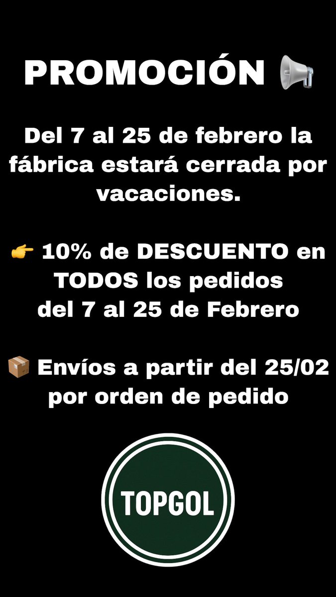 Sigue activa la promoción❗️

10% de descuento en TODOS los pedidos durante esta etapa

Pedidos WhatsApp 637178374