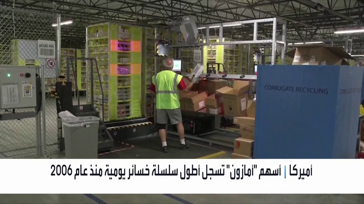 أسهم "أمازون" تسجل أطول سلسلة خسائر يومية منذ عام 2006 الأسواق العربية _Business 