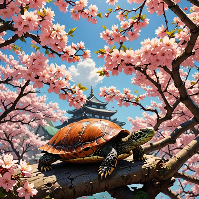 暖かくなって春が来るのは嬉しい… だが、同時にまた花粉症に悩まされる季節がくると考えると…。なんか今日ジョギングしてたら顔がピリピリしてきたような… #AI亀