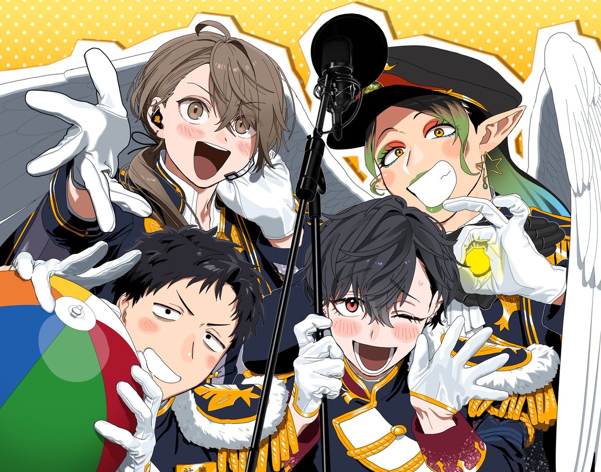 皆さん素敵な共通衣装…！
#加画美 #社築納品物 
#絵かける #お花畑青空大写生大会
#アラサーランク帯