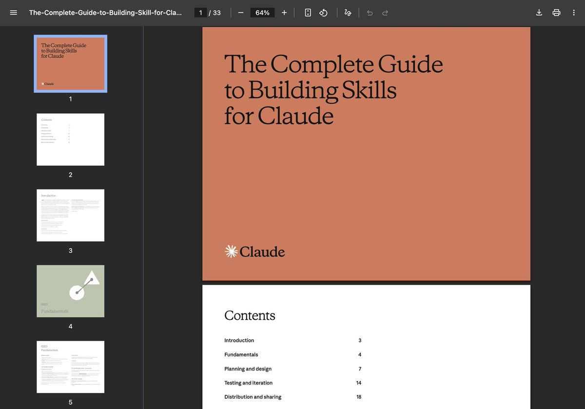 YakkshDev's tweet image. Breaking NewslYou absolutely CANNOT
miss this
Anthropic has officially released the
“Complete Guide to Claude Skills” as a
33-page PDFOS
Until now:
“How should I write the prompt?”From now on:
e se apenedo iv ey ayewIpinous MoH,, 
fsystem/mechanism'?”
The answer Anthropic has…