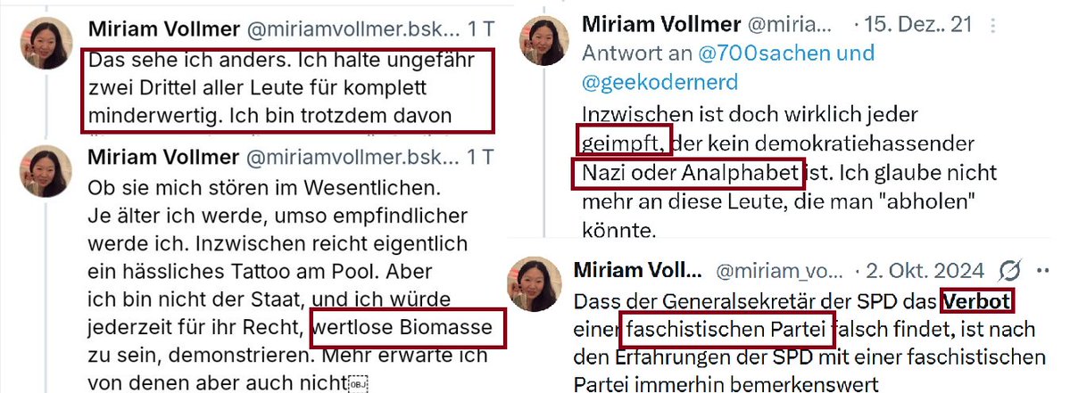 Muss ich mir Sorgen machen, weil ich zu den zwei Dritteln wertloser Biomasse gehöre? Historikern zufolge ist es von Impfzwang, Parteiverboten und Entmenschlichung nur ein kleiner Schritt hin zur Vernichtung.

Hintergrund: Grüne wie <a href="/miriam_vollmer/">Miriam Vollmer</a> zählen zur wertvollen Biomasse