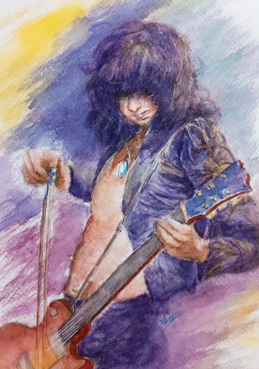 幻惑されて…… #JimmyPage #LedZeppelin #watercolor #水彩画