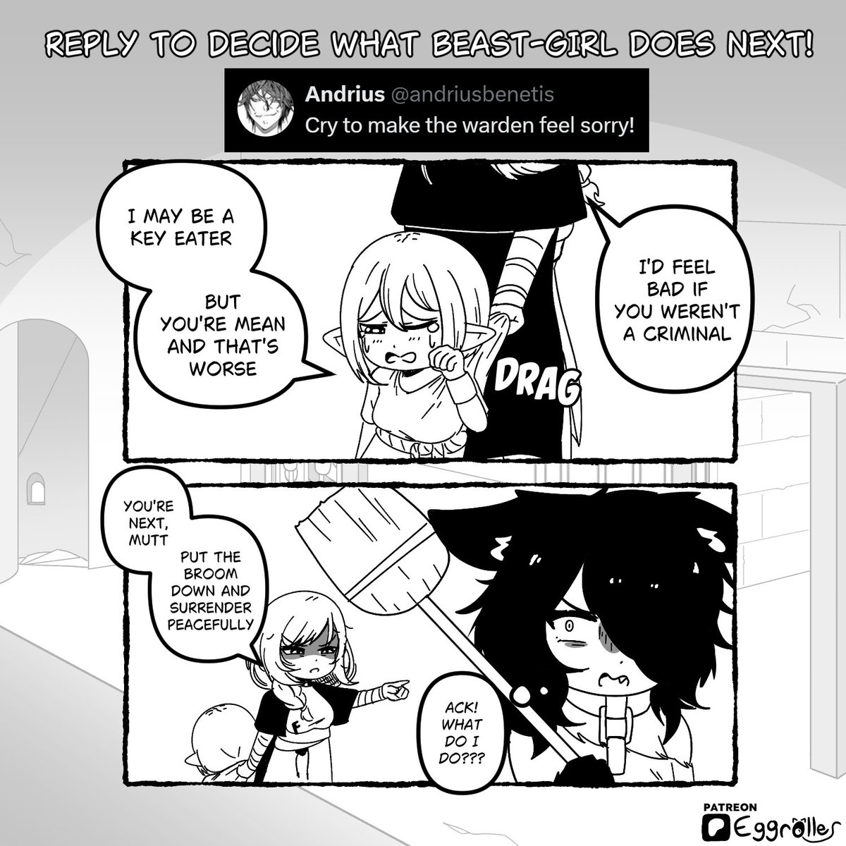 This time reply to decide what Beast-Girl does next!