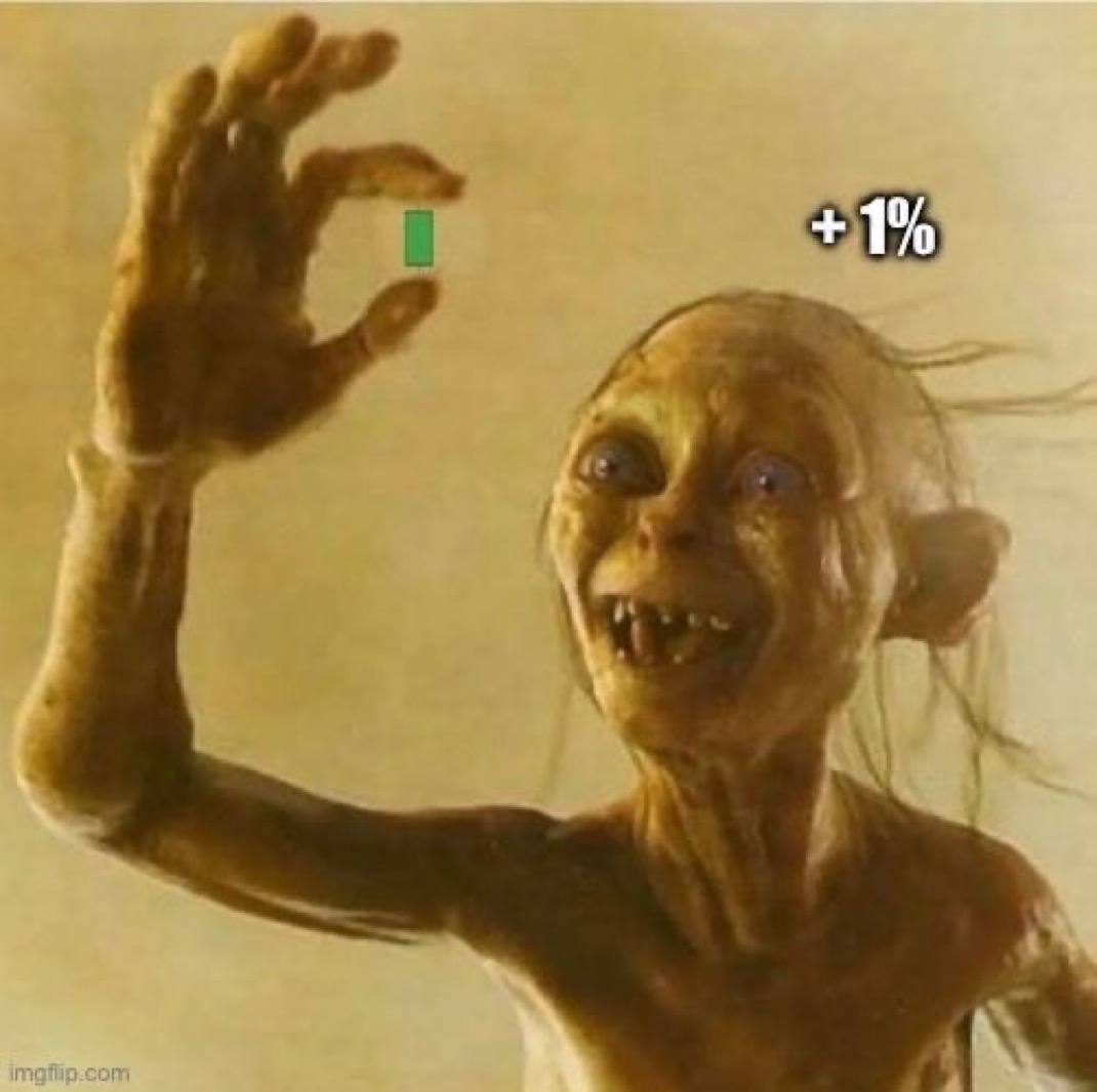 Crypto bros once they see a little green in their portfolio