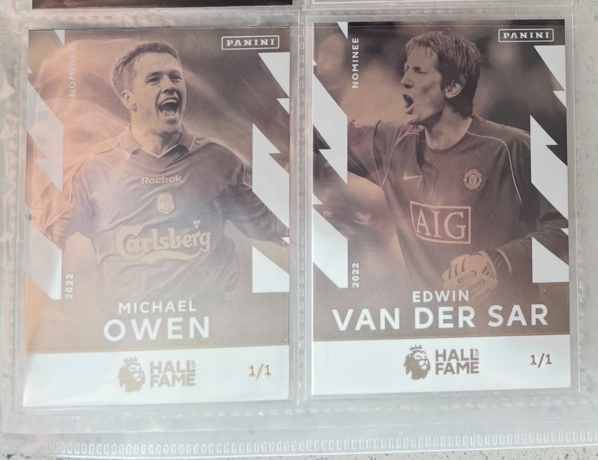 matt140288's tweet photo. @SpCardsCymru Hi, I’ve always been a collector of the Merlin, topps and panini premier league stickers and during Covid I collected some of the 2022 hall of fame premier league cards and wondered what your thoughts on them might be given that you’re an avid collector yourself. https://t.co/Ad6eCqyoLj