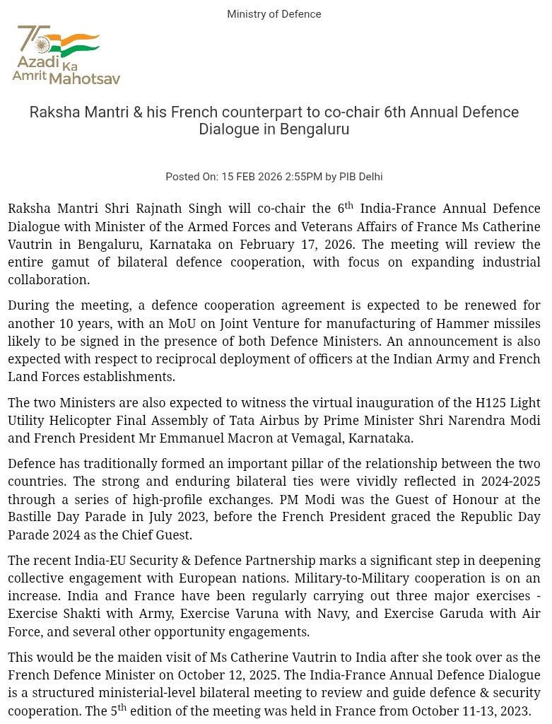 AjayshreeSamby3's tweet image. Defence ministers of 🇮🇳India and 🇫🇷France to inaugurate Tata-Airbus H-125 FAL on Tuesday. Also to sign MoU on joint venture to manufacture HAMMER missiles.
@tasl
@AirbusHeli 
@SAFRAN 
@BEL_CorpCom