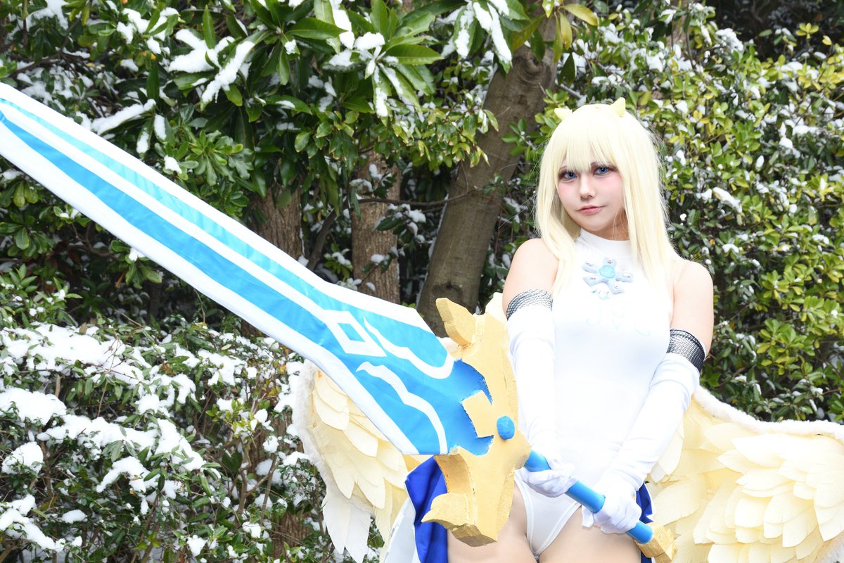 きなこもち - セイバーリリィ コスプレ(雪景色)