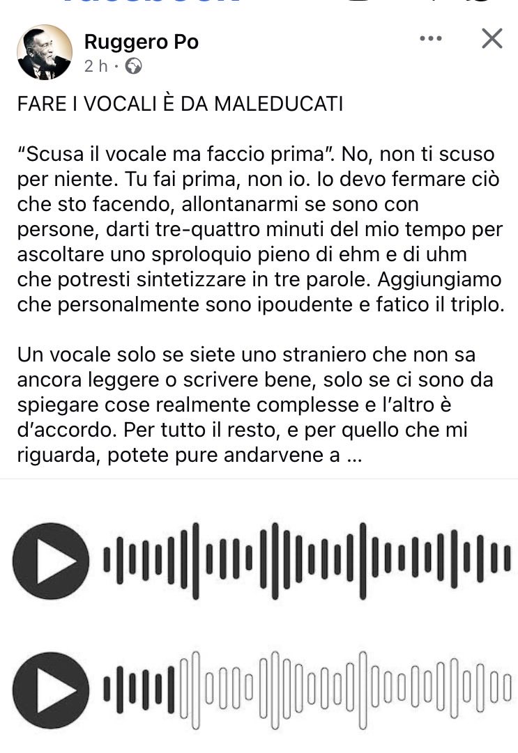 Fare i vocali è da maleducati