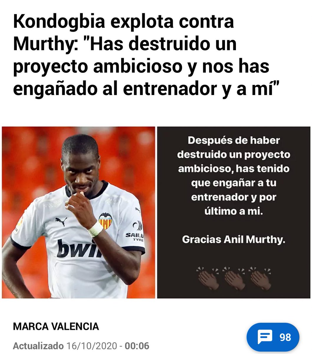 <a href="/valenciacf/">Valencia CF</a> Kondogbia ya os dijo lo que os tenía que decir, mafiosos.
#LimOUT #MeritonGameOver