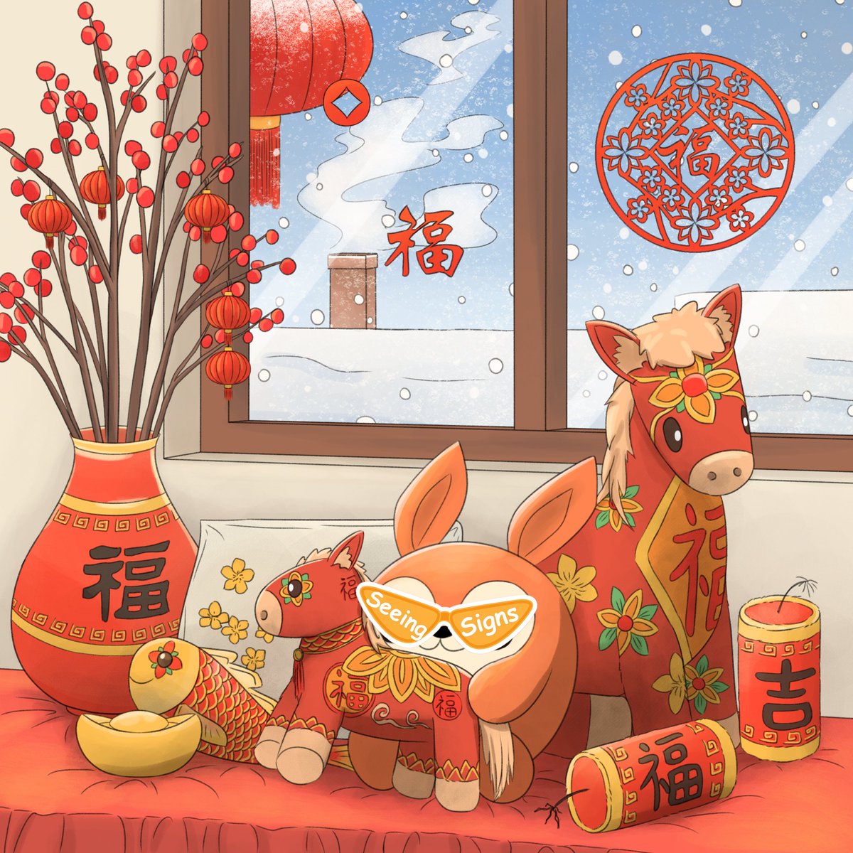 xulingzhiren's tweet photo. 设计了sign马年插画和红包封面🧧

马年快乐，祝sign团队和社区的大家

马到功成

keep build
@sign @realyanxin  @ClaireMa12 https://t.co/qaIyR14yry