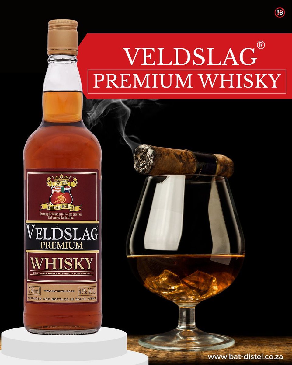 BattlefieldDis2's tweet image. ⚔️ VELDSLAG® Premium Whisky

Bold, uncompromising character.
Crafted for those who take their time — and their whisky seriously.

👉 bat-distel.co.za

💛 Drink met jou hart®
🔞 18+

#BattlefieldDistillery #Veldslag #PremiumWhisky