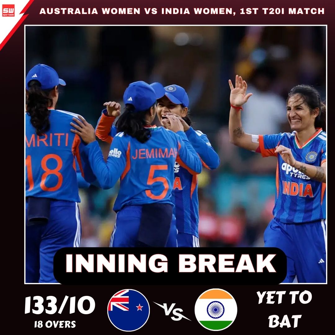 mysportswiz's tweet photo. Australia Women vs India Women, 1st T20I Match 2026
Australia Women– 133/10 in 18 overs
https://t.co/7Wm3X0SNBU
#IndiaandPakistan #SuryakumarYadav #ICCT20WORLDCUP #INDvsPAK #Colombo #Kuldeep #Varun #UsmanTariq #T20WC26 #Ahmedabad #AbhishekSharma #Kolkata #Mahashivratri #WIvsNEP https://t.co/XWw7Br5eP7