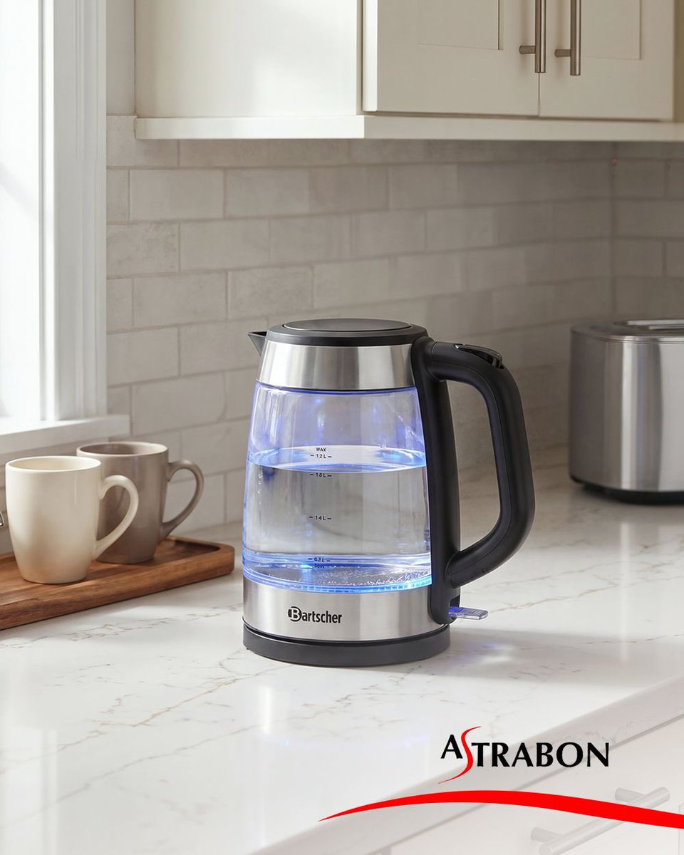 Astrabon's tweet image. Upgrade your morning ritual. 🌿💡
Sleek glass, LED glow, and lightning-fast boiling! This Bartscher kettle brings aesthetic and efficiency together.

 #Astrabon #KitchenSupplies #kettle  #Maldives