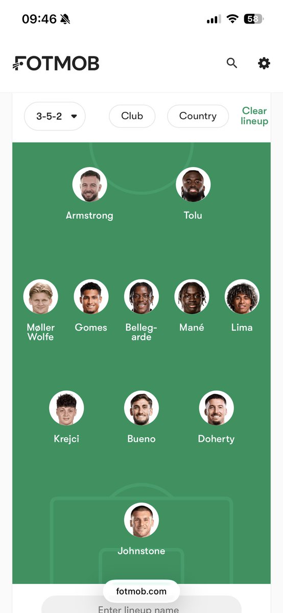 My Lineup for today #wwfc