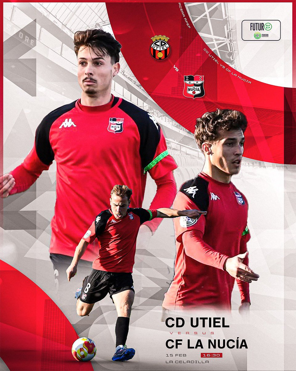 🔴🅒🅕🅛🅝🔴

🔥 𝐃Í𝐀 𝐃𝐄 𝐏𝐀𝐑𝐓𝐈𝐃𝐎 🔥 

📆 HOY
🕟 16:30

⚽️ CD Utiel 🆚 <a href="/cfnucia/">CF La Nucía</a>

🏟️ La Celadilla
🏆 J22 Tercera RFEF G6 

#JuguemosAlRojo ♥️

#ADNucía 🧬 
#LaNucíaCiudadDelDeporte