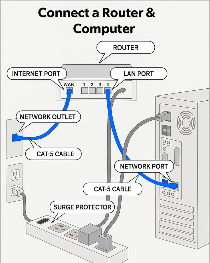 Dposts8's tweet image. Connect a Router &amp;amp; Computer