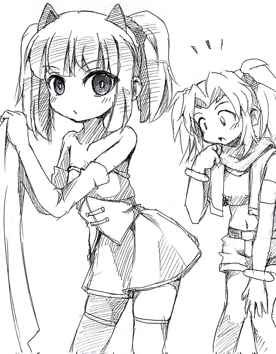 sfw） 運（少し短かったかなー？） ……お？ （1/2） #ボールペン画