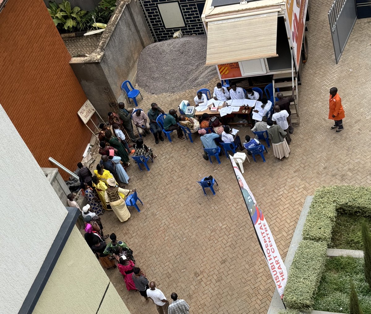 SpireJim's tweet photo. This morning I attended a medical camp at Lubaga Hospital, organised by Kampala Archdiocese in partnership with Lubaga, Kisubi, Nsambya, and Nkozi hospitals. All services were free. When you see the number of people desperately lining up for health services and think of the money we waste as a country, you get to understand ‘What Died When We Lived’. Thank you Kampala Archdiocese and the four hospitals for that gesture of practical care. We need more such gestures from on all who can do something beyond taking from people.
